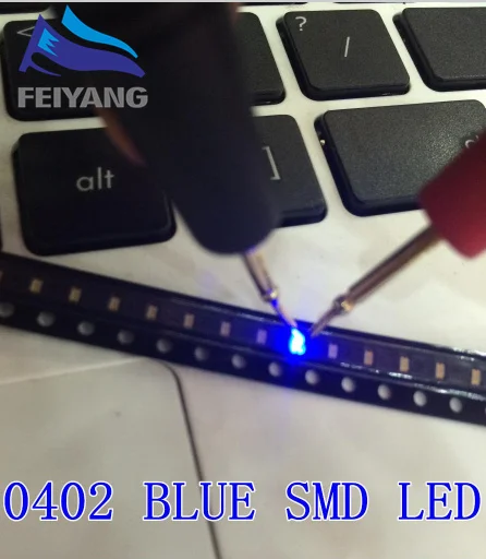 

500pcs 0402 1005 1.0X0.5mm blue light SMD LED Lamp SMD light-emitting diode 460-475nm 20ma smd 0402 blue led 0402 diodes