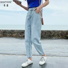 GUUZYUVIZ джинсы для женщин в стиле бойфренд винтажные джинсы женские повседневные джинсовые штаны с высокой талией женские брюки Kot Pantolon Vaquero Mujer