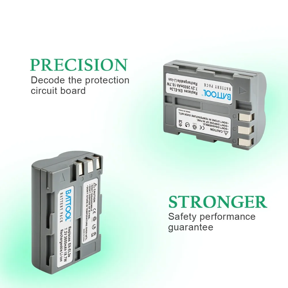 Battool 2000 мА/ч, EN-EL3e RU EL3e EL3a ENEL3e Камера Батарея+ Зарядное устройство для Nikon D300S D300 D100 D200 D700 D70S D80 D90 D50