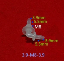 3,9-M8-3.9 пластиковый 90 градусов локоть шланг Столярный 100 шт