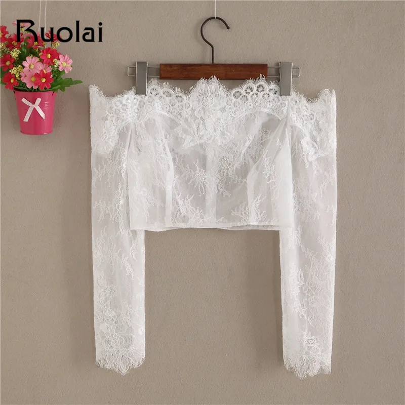 

2019 Wedding Jacket Off the Shoulder Lace Wedding Jacket Bolero Women Bridal Jacket Women Bolero Chaqueta Mujer FJ32