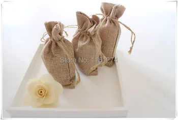 

wholesale 10x15cm 100pcs Faux jute/Hessian Mini Bags wedding bomboniere Gift bags Free Shipping