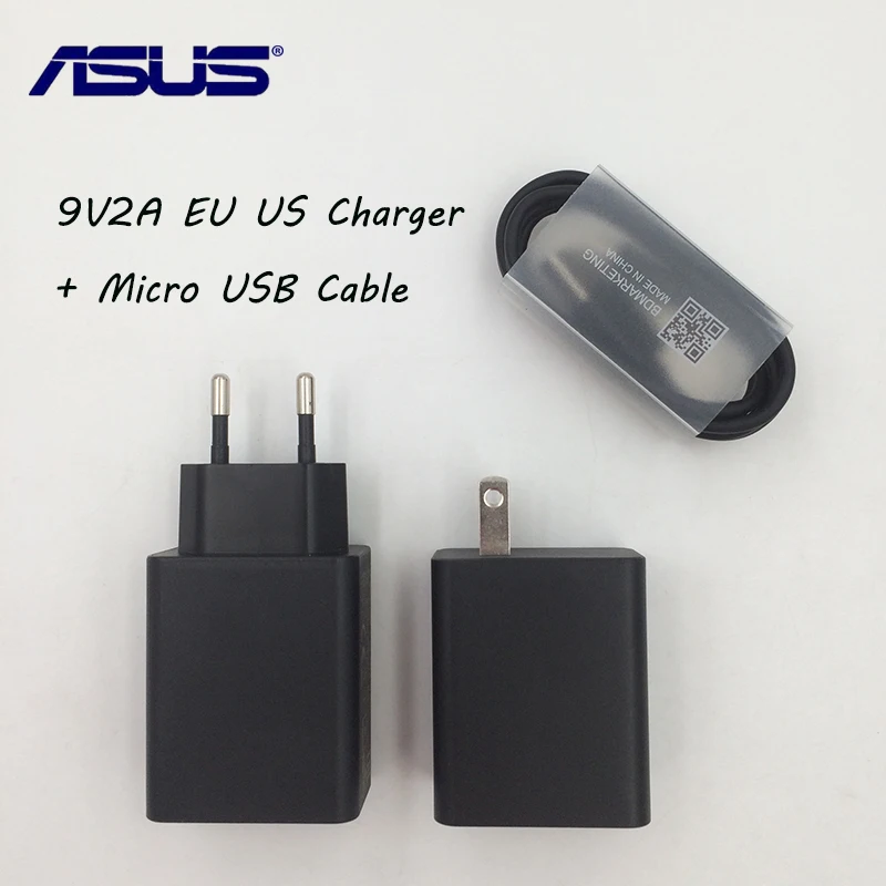 

Original ASUS 9V 2A fast Quick EU US Charger adapter With Micro USB Cable for ASUS Zenfone 2 5 6 AR 3 MAX Laser 4 selfie max pro