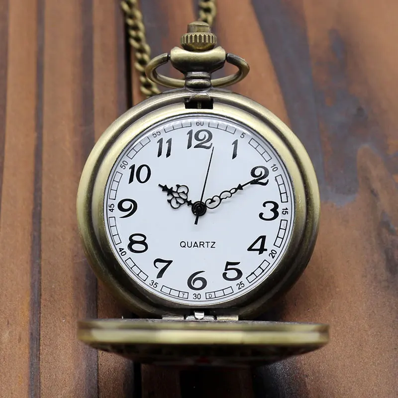 The Russian Federation Soviet Sickle Hammer Case Design FOB Watch Retro Fashion Quartz Pocket Watch with Necklace Pendant Chain 2017 (74)