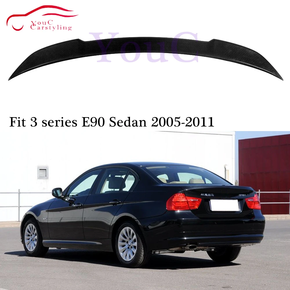 CS Стиль углеродного волокна задний спойлер крыло для BMW 3 серии E90 2005-2011 4-двери