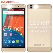 Yunsong оригинальный ys7pro 5.5 дюймов экран мобильного телефона 13mp камера 5.5 дюймов экран mtk6580 quad core dual sim сотовый телефон GSM/WCDMA