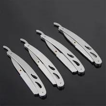 Прямая Опасная бритва из нержавеющей стали острое лезвие складное бритье борода резак держатель ножа стойка без лезвия Горячая