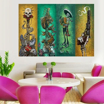 

Diy Diamond Paintings Cartoon Skeleton 3d Crystal Round Diamond Mosaic Full Diamond Embroidery 25x70cm Decorative Pictures Y2261