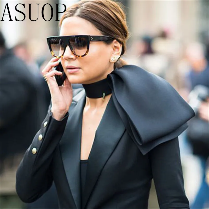 ASUOP nové módní dámské sluneční brýle klasické značky retro design pánské brýle UV400 velkoformátové leopardské oválné brýle