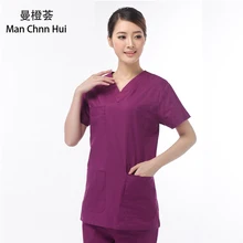 Больница доктор хирургическая форма Лето v-образным вырезом больница красота скрабы медицинская форма женские наборы хирургические халаты