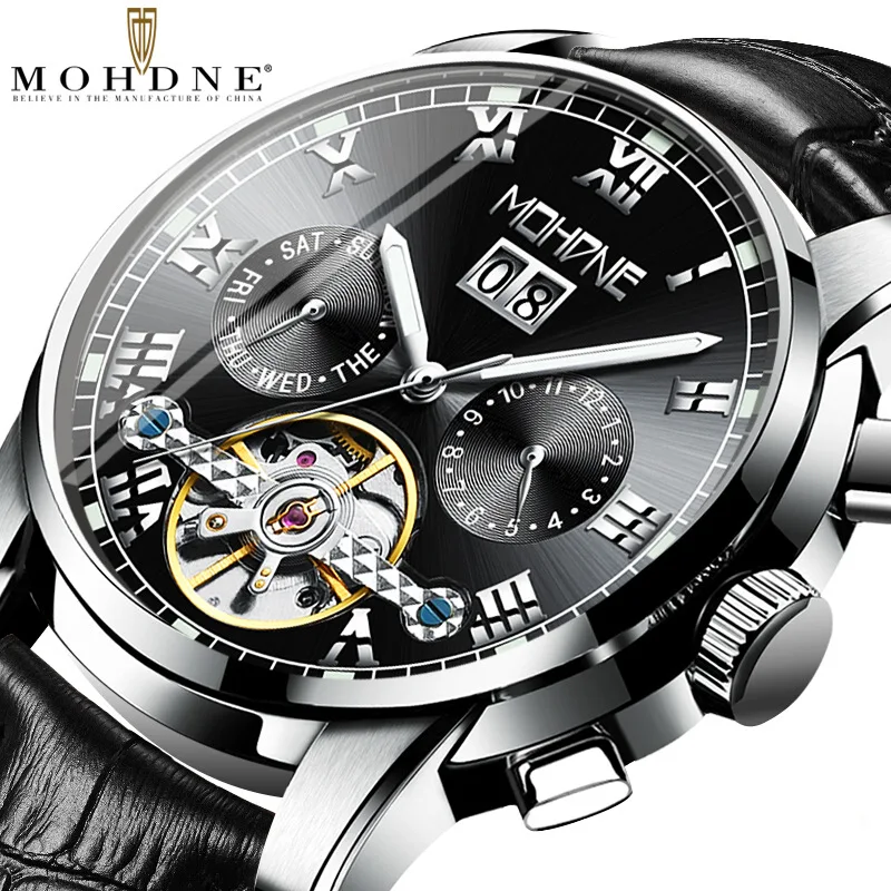 Золото Tourbillon автоматические механические часы мужской часы Элитный бренд Бизнес Аналоговый диск мужские Otomatik Saat человек часы
