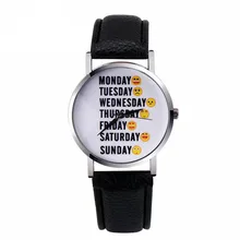 Новая мода Emoticon напечатаны циферблат часы для женщин люксовый бренд кожаный ремешок дамские часы кварцевые часы платье часы# A