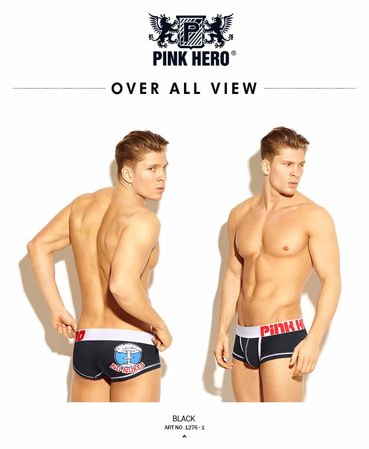 Pink Heroes 2 шт./лот боксеры pour homme хлопок Принт черный, белый, серый мужские боксеры нижнее бельё пикантные удобные Для мужчин шорты трусики