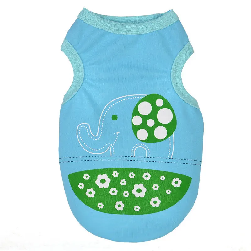 New Lovely Cartoon Elephant Spring Summer Vest Dog Costumes Pet Clothes