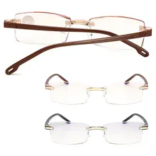 Модные ультралегкие очки для чтения без оправы для женщин и мужчин прозрачные линзы анти-Blu-Ray компьютерные очки для чтения Пресбиопии очки
