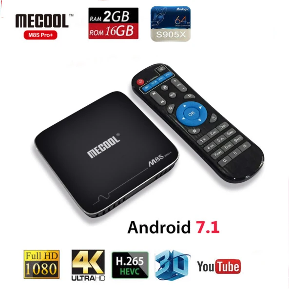 

M8S PRO TV Box Android 7.1 Smart TV Box 2GB DDR4 16GB Amlogic s905x 64 bit Octa Core Bluetooth 4.1 2.4G/5G WiFi TV Set-top Box