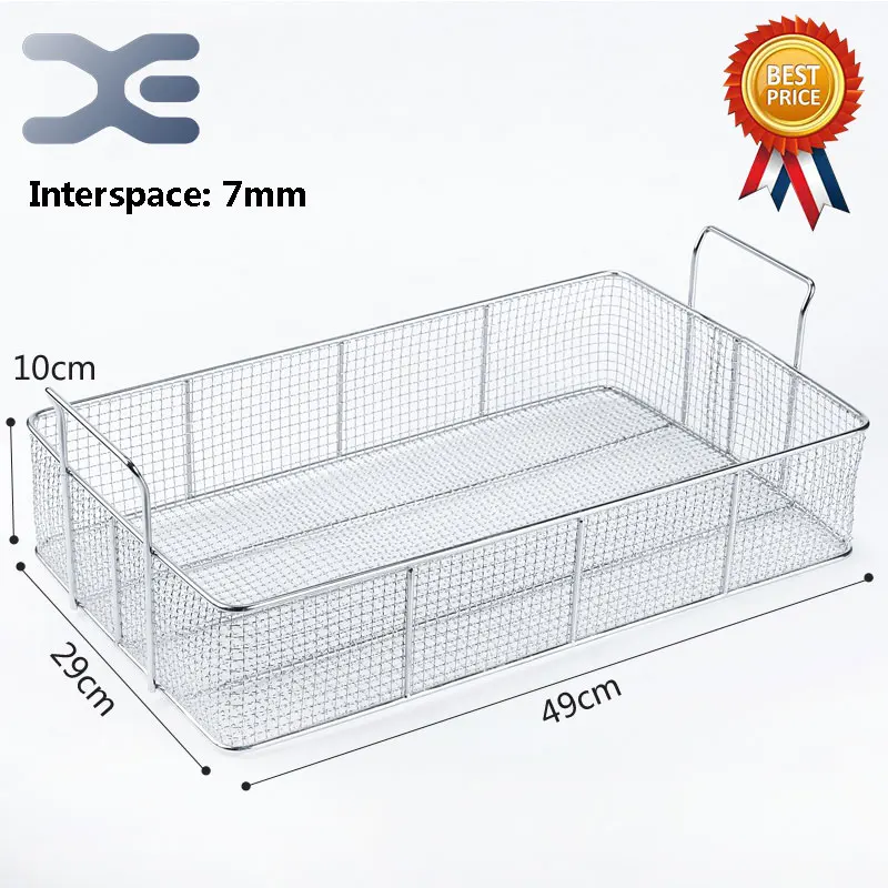 Interspace 7 мм 49*29*10 см корзина сетчатая корзина с делениями фильтр Электрический Глубокий части из нержавеющей стали картофеля фритюрницы