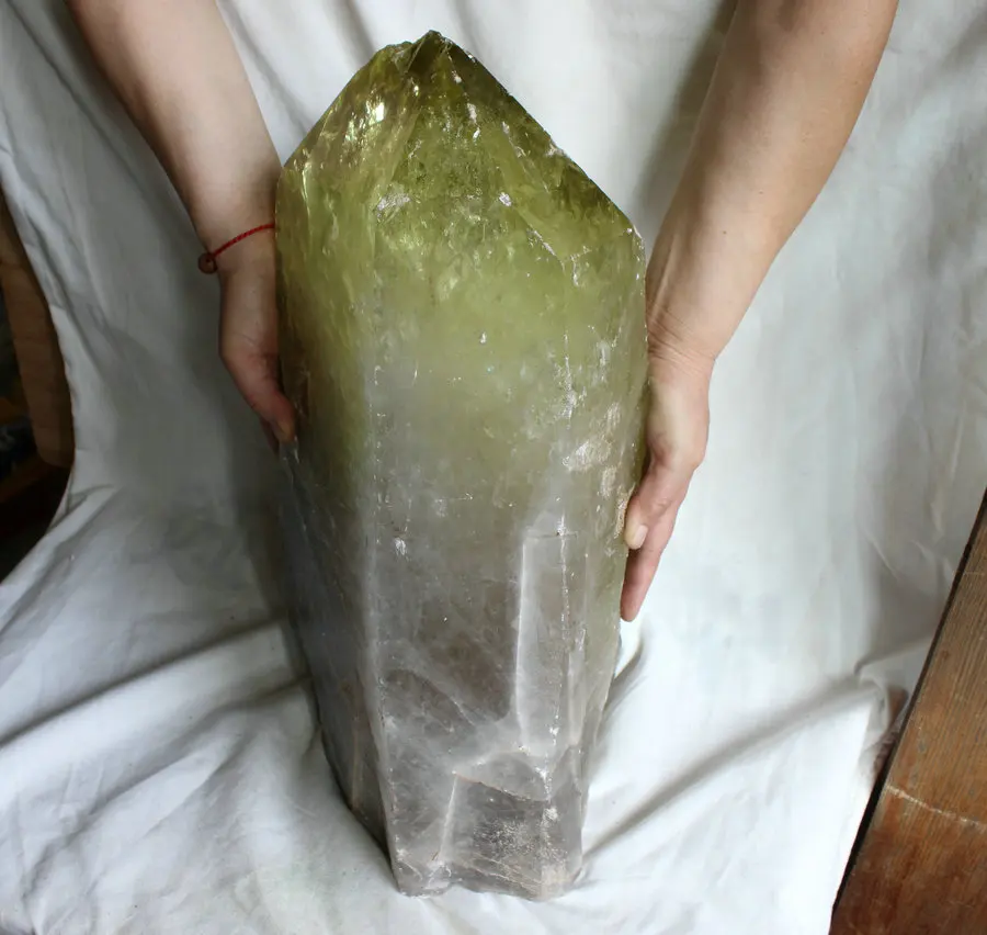 

34.3KG 75.5LB Huge Raw Natural Smoke Citrine Rainbow Quartz Crystal Point Rough Metitation Stone