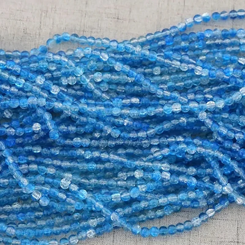 6mm Glass Crackle Beads For Jewelry Making Bracelet Light Blue Clear Glass Beads And Beads