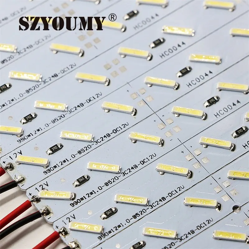 SZYOUMY SMD 8520 жесткой Светодиодные двухъядерный Импортные чип супер яркий Жесткий Жесткая свет DC 12 В 100 см 72 светодиодные огни украшения