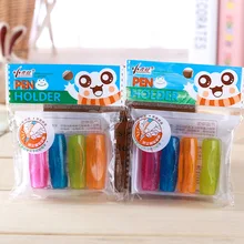 Студенческие 4 шт./партия, креативные милые кавайные силиконовые карандаши, цветные прозрачные карандаши, корейские канцелярские 6705
