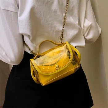 

High-grade transparent bag female 2020 new foreign air rhombic chain bag net red small bag wild shoulder Messenger bag