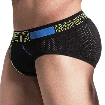 

New Hot sale Mens Underwear BSHETR Brand 2018 Fashion Briefs Male Mesh shorts Slip Breathable underpants Sexy Gay Cueca panties