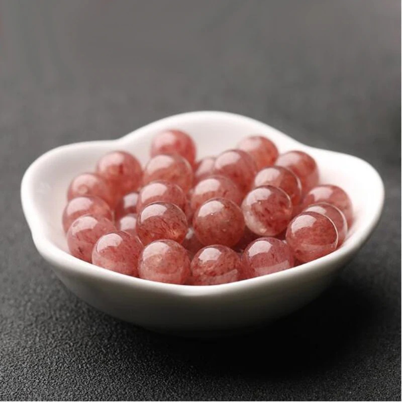 

New Arrivals Natural jade A cargo beads round beads 4-10mm genuine ice oil Strawberry Quartz beads jewelry 100 piece