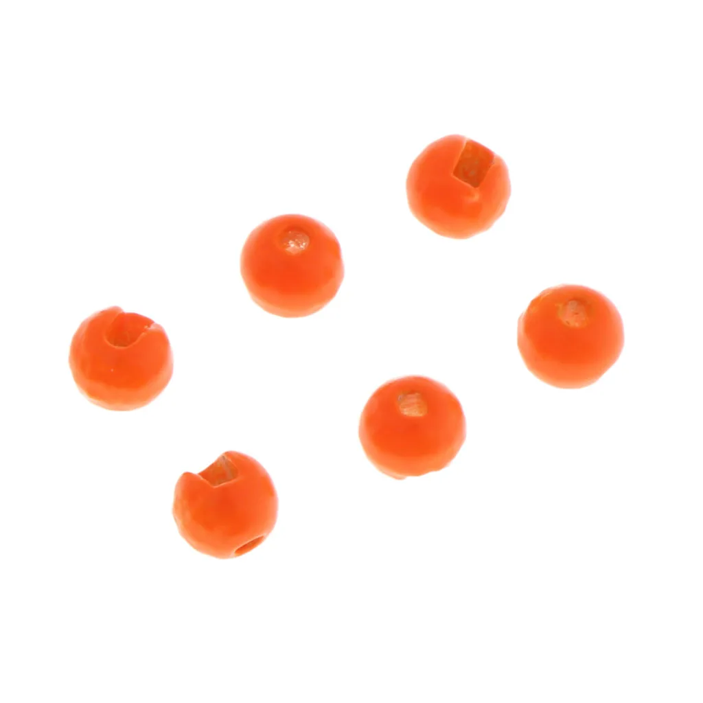 25 шт. вольфрамовые бусины для завязывания мушек, бусины для головы Нимфы, Джиги, материалы для завязывания мушек, Аксессуары для рыбалки - Цвет: Orange