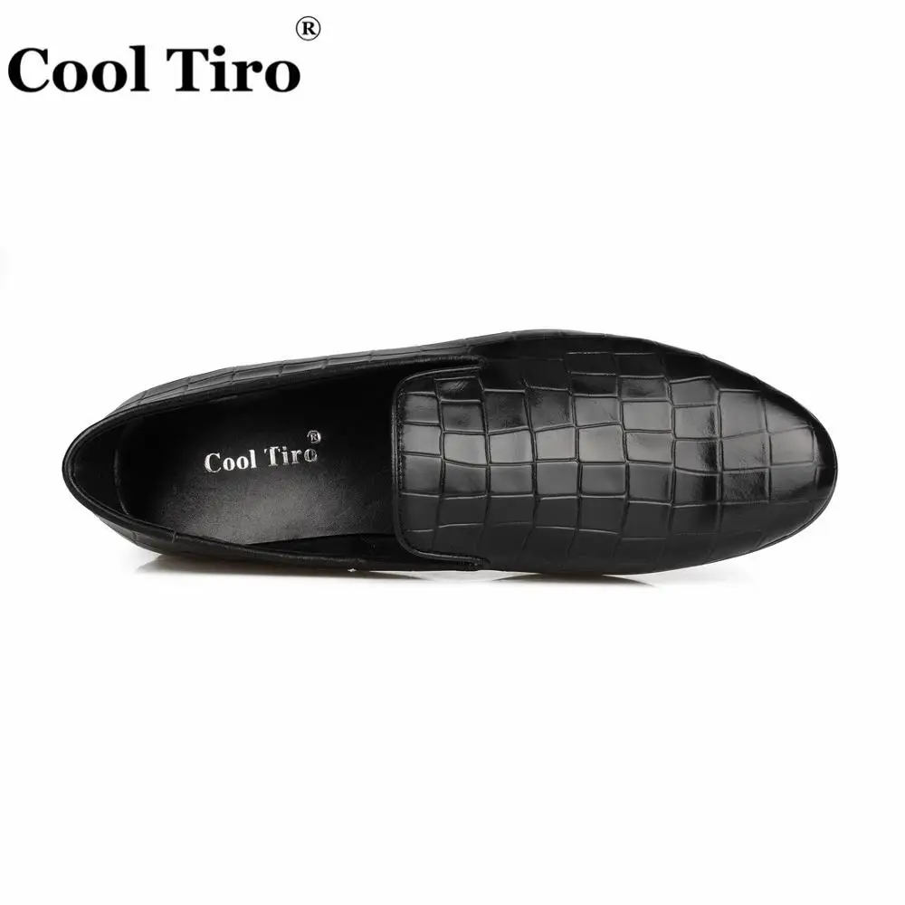 Flats On Mocasines Zapatillas Casuales Hombres Tiro Boda Slip Cocodrilo Genuino Cuero Zapatos Negro Vestido Cool Iq7tPU