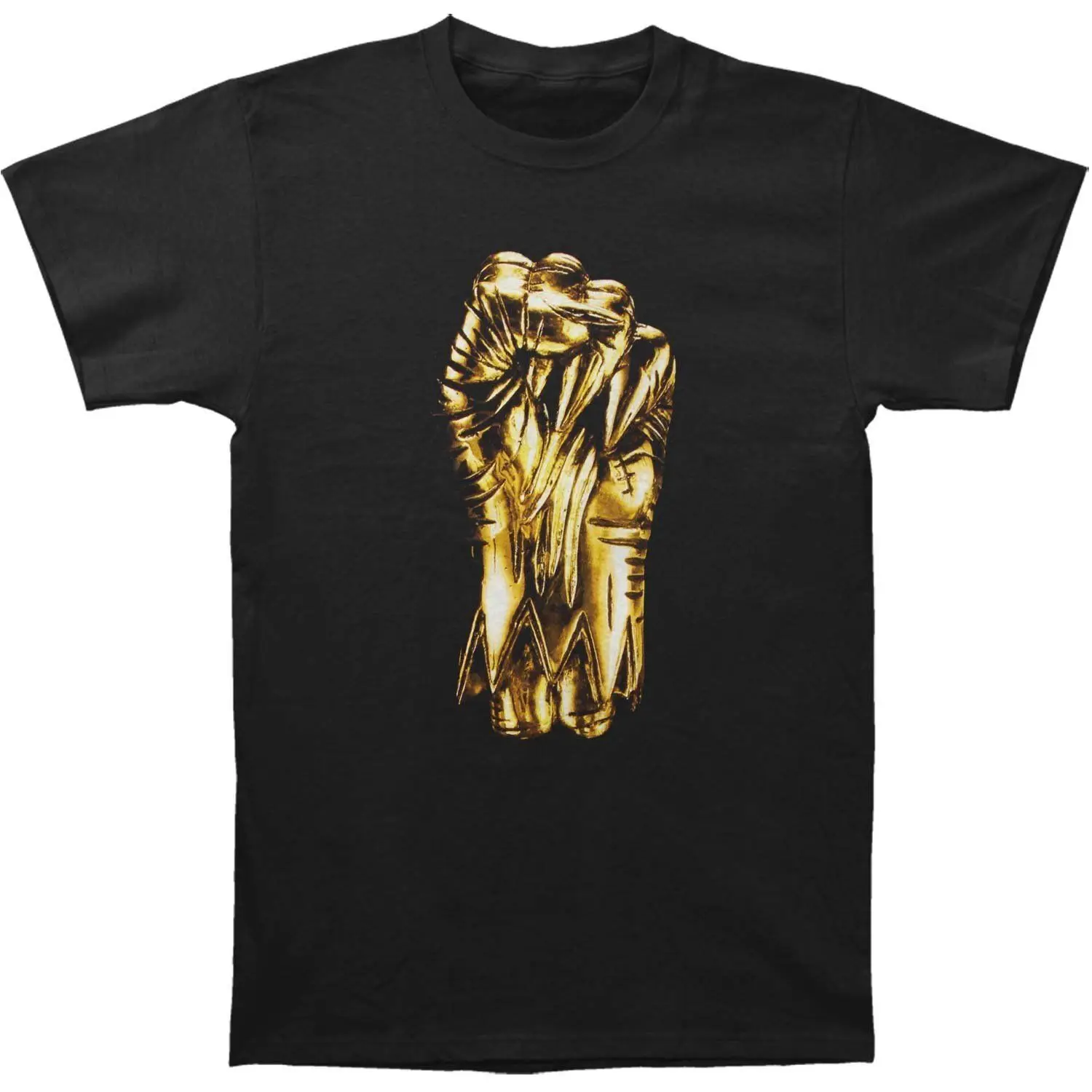 Аутентичный RUN THE JEWELS Gold Fist Slim Fit Футболка S 2XL Новинка|Футболки| |