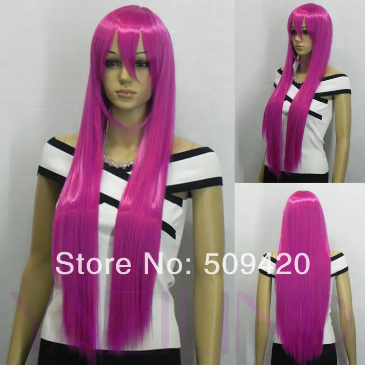 Free Shipping&gt&gt&gtFuschia Pink Gorgeous New Design Full Synthetic Cosplay Heat-resistant wig |