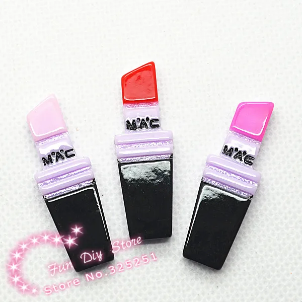 

kawaii Resin Cabochon lipstick MAC Flatbacks Scrapbooking 50pcs/lot 37*12mm
