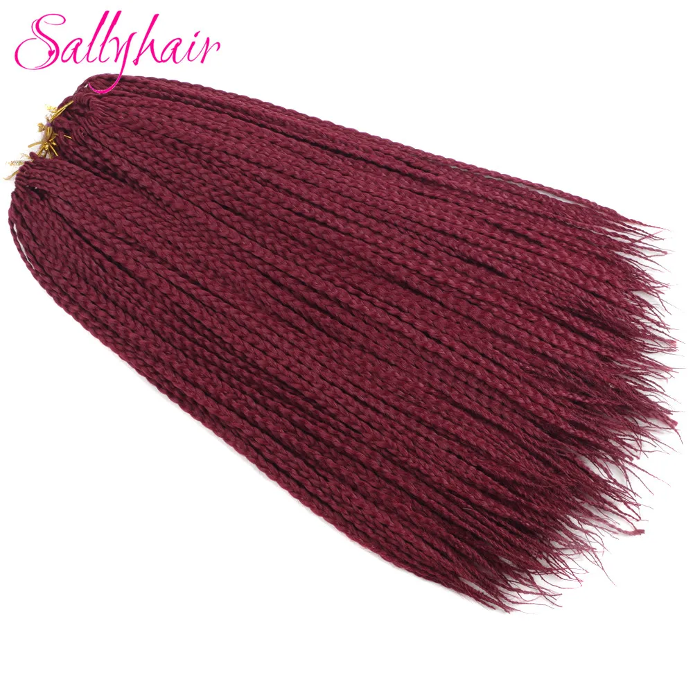 Sallyhair 18 дюймов плетение Парик Косы наращивание волос коричневый синтетический плетение волос низкотемпературное волокно
