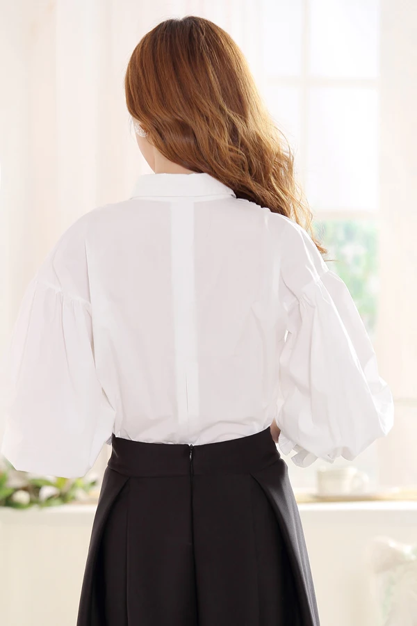 Ретро Блузки с рукавом фонариком женские новые модные Blusas Femininas винтажные