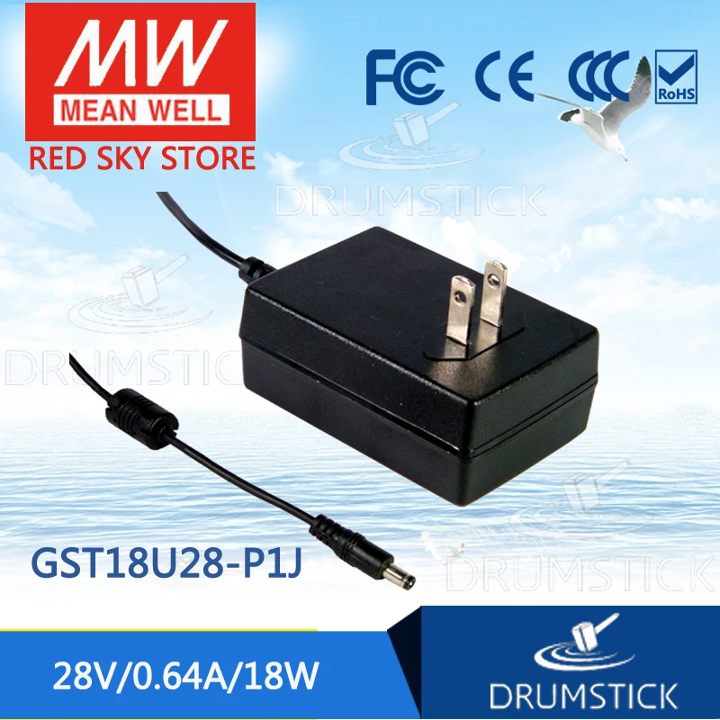 

Advantages MEAN WELL GST18U28-P1J 28V 0.64A meanwell GST18U 28V 18W AC-DC High Reliability Industrial Adaptor