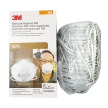 20 шт., 3 м, 8246, Пылезащитная маска, маска для рта, для загрязнения, туман, дымка, деревообработка, Кошение, бег, половина лица, маска для промышленного и наружного использования