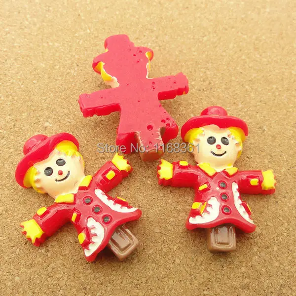 1pcs/lot resin flat back Halloween clown cartoon 34mm Cabochons Hair Bow Center DIY Christmas decration C115-3