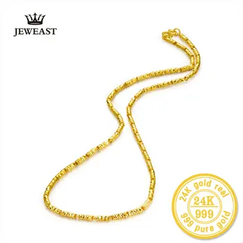شراءHMSS 24k الذهب امرأة سلسلة قلادة ريال حار بيع غرامة مجوهرات الزفاف المشاركة هدية الإناث النقي AU999 الصلبة العصرية 2020 جديد