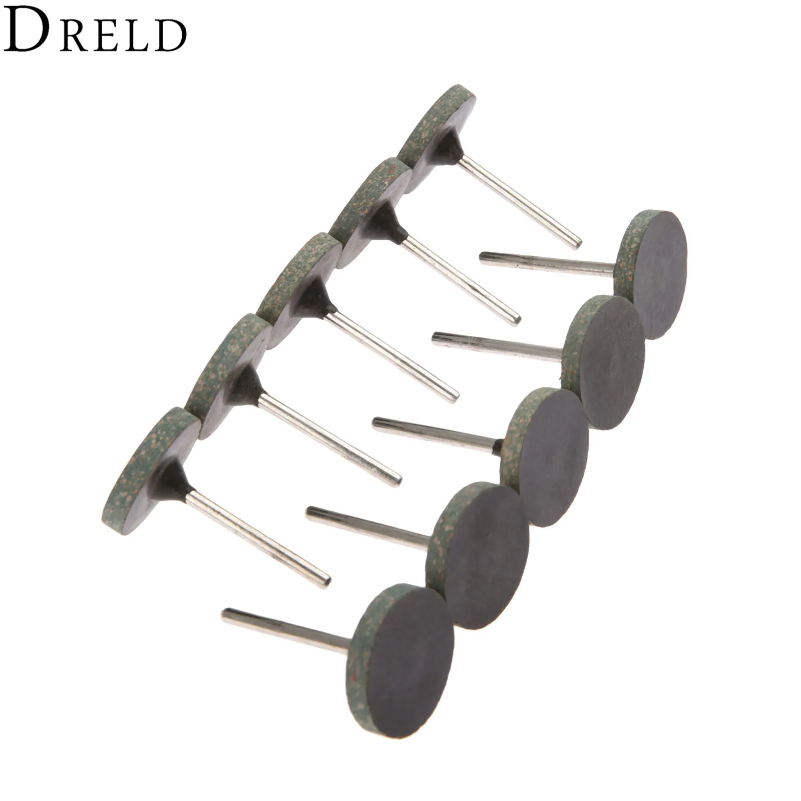 DRELD 10 шт. Dremel аксессуары 25 мм резиновая Шлифовальная головка Полировочный шлифовальный диск для металла дерева роторный инструмент 3 мм хвостовик