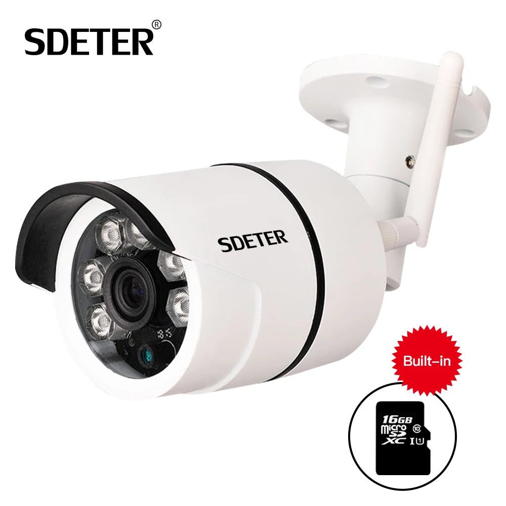 bilder für SDETER Im Freien Wasserdichte Gewehrkugel Ip-kamera Wifi Drahtlose Überwachungskamera Eingebautes 16G Speicherkarte Cctv-kamera Nachtsicht bilder für SDETER Im Freien Wasserdichte Gewehrkugel Ip-kamera Wifi Drahtlose Überwachungskamera Eingebautes 16G Speicherkarte Cctv-kamera Nachtsicht