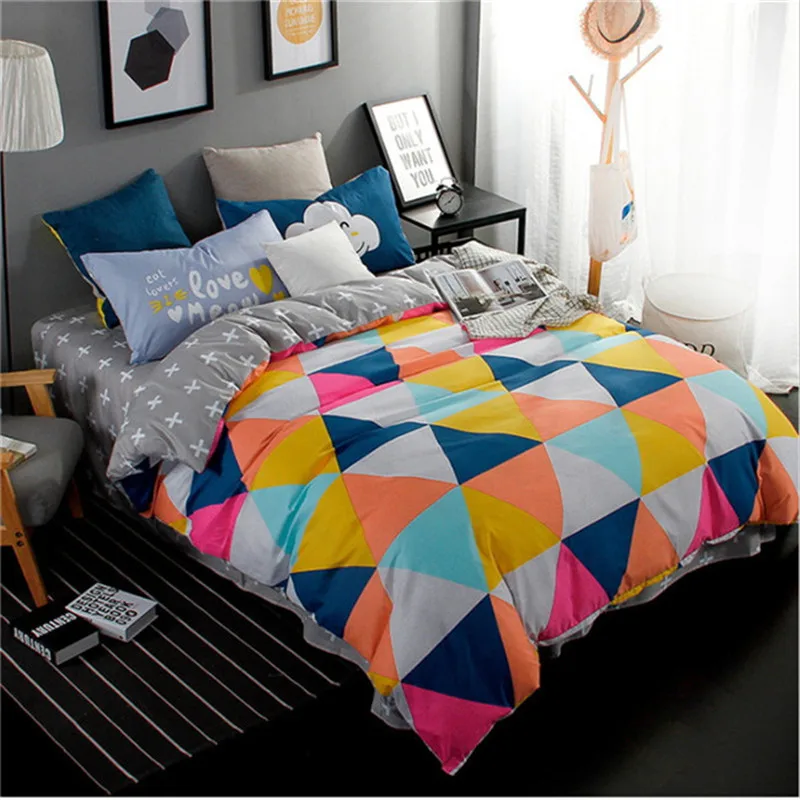 100 cotton comfortable geometric design quilt cover/luxury quilt cover