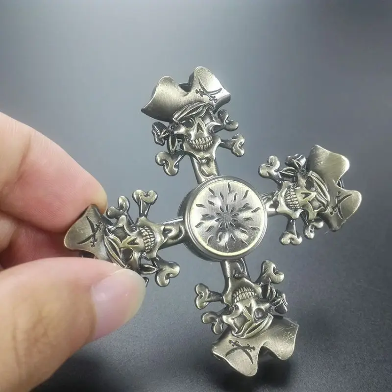 SCCJGL Brand Retro Skull Skeleton Pirates Fidget Spinner Toys Hand