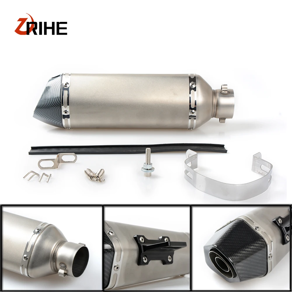 

High Quality 36-51mm Universal Motorcycle Moto Bike Exhaust Pipe With Muffler For Suzuki bandit 650 s dl 1000 /dl1000 v-strom
