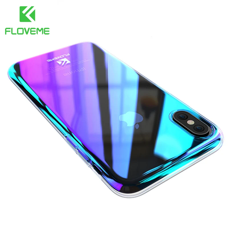 FLOVEME الهاتف خزائن هاتف آيفون X XS ماكس الفاخرة الأزرق