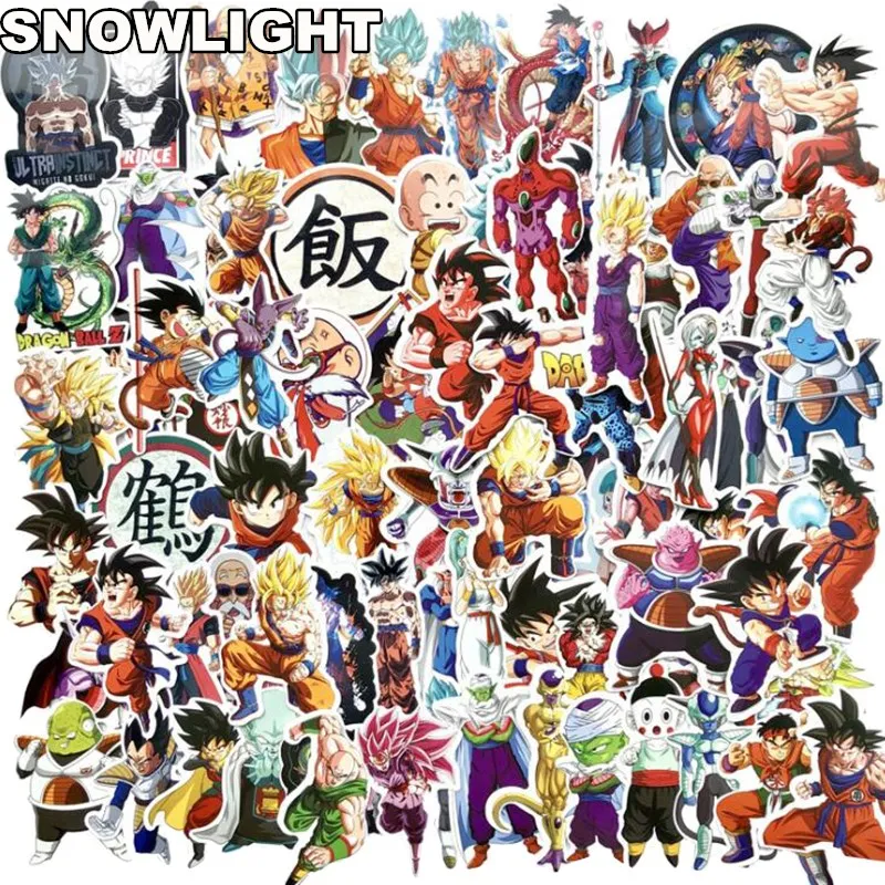 

100Pcs/lot Anime Dragon Ball Stickers Super Saiyan Goku Stickers Decal For Snowboard Luggage Car Fridge Laptop Moto DIY sticker