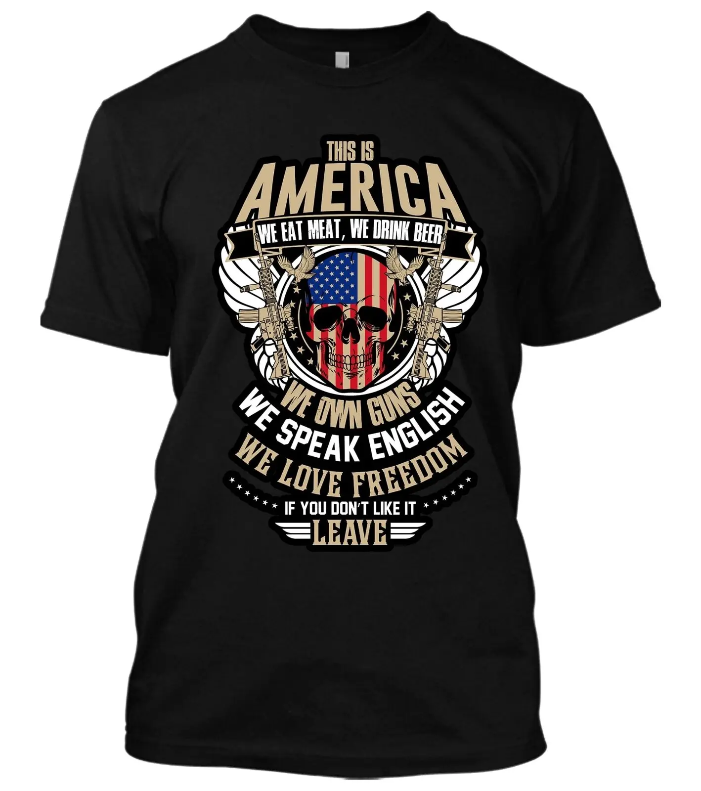 Футболка с надписью American Drink Beer Love Freedom Gun Rights Ar15 Trump|Футболки| |