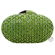 LaiSC grün kristall handtasche luxus diamant kupplung türkis abendtasche ovale form hochzeit sac Handwerk frauen pochette SC099