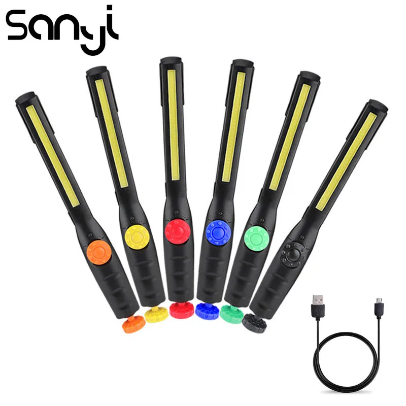 

SANYI 20000LM Working Light LED COB Flashlight Torch Power by Built-in Battery USB Charging Car Emergency Lamp