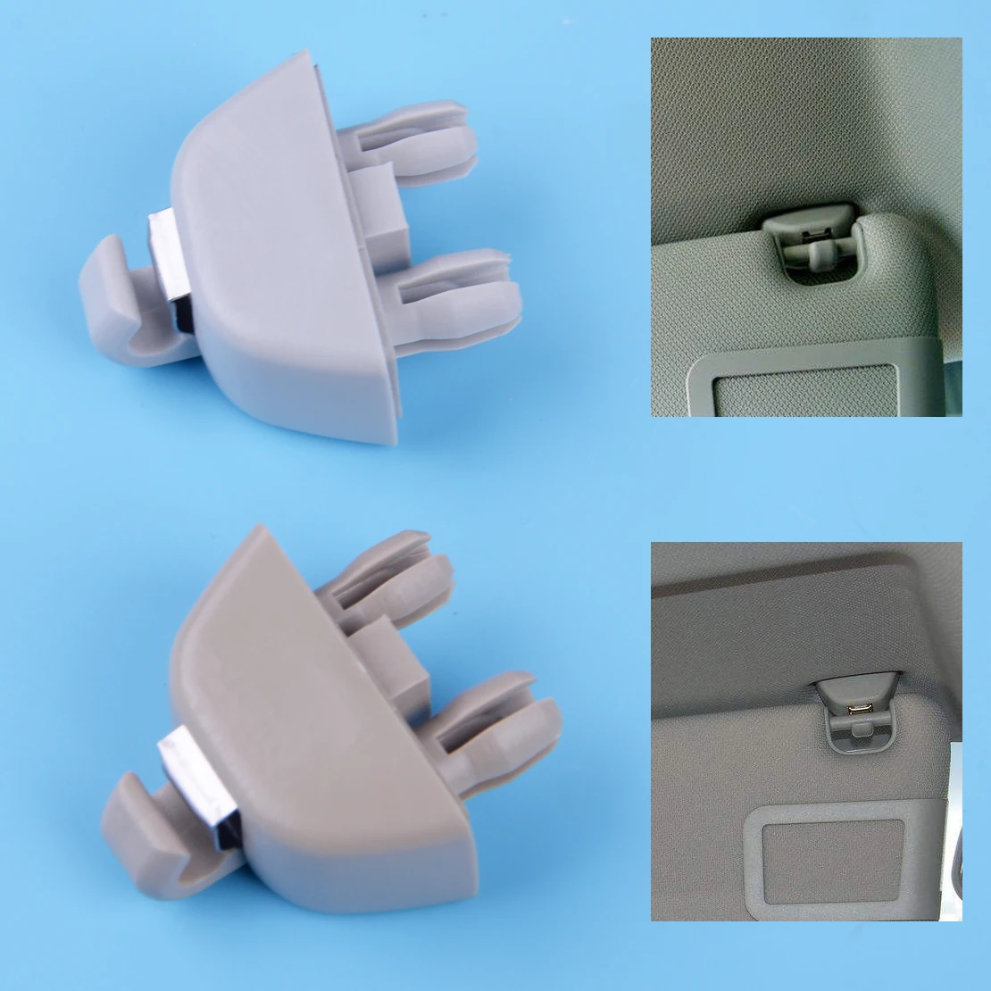 

beler Car Interior Grey Beige Sun Visor Clip Hook Mount Fit for Audi A6 C6 2004 2007 2008 2009 2010 2011 4F0857561